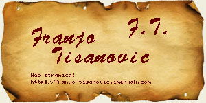 Franjo Tišanović vizit kartica